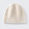 Chapéu de Tricô 100% Caxemira Pura Feminino Outono Inverno Versátil Quente Proteção para Ouvido Chapéu de Lã Faz o Rosto Parecer Menor Cobertura Total da Cabeça Chapéu para o Frio