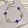 Mar de Flores Azuis! Pulseira de Flor com Zircônia Super Brilhante Luxo Leve Toque de Alto Padrão Estilo Europeu Moda Versátil Acessório de Pulseira para Mulheres