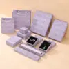 Caja de Empaque para Joyería Morada con Impresión Antigua Caja para Anillo Pulsera Collar Caja de Empaque para Joyería Caja para Aretes Mayoreo