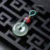 Pingente de Vidro Estilo Chinês Imitação de Jade Borboleta Vagem de Lótus Pequeno Charme Acessório DIY Feito à Mão Pulseira Broche Hanfu Qipao