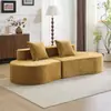 Sofá Compacto Cuidadosamente Seleccionado para Apartamentos Pequeños, Sofá Doble para Sala de Estar, Sofá Curvo para Zona de Descanso, Sofá Moderno Minimalista de Tela