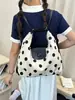 Bolsa de Lona con Lunares Estilo Coreano Transfronteriza, Nueva Bolso Cruzado de un Solo Hombro, Mochila Versátil de Moda de Gran Capacidad para Viajes