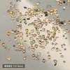 Broca para uñas de circón con forma de ojo de caballo, mini broca invertida de fondo plano, color blanco mixto, para joyería de uñas