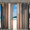Cortinas Blackout Impresas para Exteriores con Imitación de Madera en Espiga, Personalizadas, para Balcón, Disponible Dropshipping