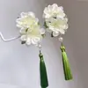 Tocados Antiguos Hanfu Super Hada Flor de Seda Accesorios para el Cabello Pinza de Flor de Camelia Simulada Flor con Borla Pin Fresco Accesorios