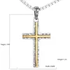 Joyería Cruz Espejo Europea y Americana Personalizada Retro Cruz Acero de Titanio Colgante para Hombre Venta al por Mayor