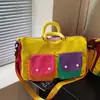 Bolsa de viagem grande capacidade color-blocking dopamina para mulheres, de mão e transversal, adequada para viagens de negócios e embarque, leve, à prova d'água e adequada para armazenamento na academia