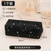 Bolsa octagonal de lona con estampado de estrellas y lunares, minimalista y linda, elegante y de alta capacidad, con cierre, perfecta para que los estudiantes guarden sus útiles escolares.