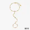 Cadena de Muñeca de Acero Inoxidable con Forma de Corazón y Circonita, Popular en Amazon para Comercio Transfronterizo, Sensación de Alta Gama, Cadena para Dedos que No se Desvanece