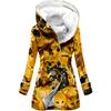 Cortavientos de Invierno para Mujer con Forro de Felpa, Estilo Europeo y Americano, Estampado Digital 3D de Animales, Abrigo con Capucha, Venta al por Mayor