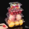 Caixa de embalagem descartável para frutas, plástico espessado, transparente com tampa, embalagem de 0,5 kg, para frutas cortadas de supermercado, frutas e vegetais, caixa de embalagem para confeitaria