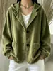 Outono Inverno 2026 Moda Feminina Casual Europeia e Americana Transfronteiriça Jaqueta com Capuz de Veludo Cotelê Cardigan Moletom Top Branco