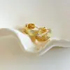 Nuevos Pendientes de Zirconia Microincrustada Color Dorado de Lujo Ligero para Mujer, Estilo Popular de Gama Alta de Nicho, Pendientes Minimalistas de Moda de Lujo Ligero para Mujer
