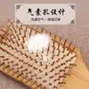 Peine de cojín de aire de bambú para masaje de meridianos de la cabeza, antiestático, previene la caída del cabello, desenreda el cabello, alisa el cabello, peine plano grande para mujer
