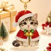 Llavero de Pintura de Diamantes DIY Navideño, Colgante de Animales Lindos con Arte de Diamantes, Decoración Hecha a Mano con Pedrería, Regalo Navideño Transfronterizo