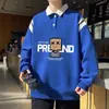 Moletom com Gola Polo Estilo Hong Kong 2026 Primavera/Outono Marca da Moda Solto Versátil Tamanho Grande Roupas Masculinas Camiseta de Manga Longa Top com Lapela