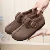 2026 Invierno Nuevos Zapatos Mary Jane de Algodón Retro con Velcro Zapatos Birkenstock Cálidos de Doble Algodón Protección contra el Frío Antideslizantes Zapatos para Mujer