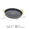 Bandeja de lujo ligera, redonda, de oro negro, para restaurante, bandeja de té, mesa de café, taza de té, plato de cena para el hogar, venta al por mayor