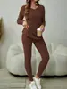 Traje de Pantalón de Moda de Manga Larga con Escote en V Dividido para Ocio Primavera 2025 Estación Independiente Transfronteriza Europa y América temu Amazon
