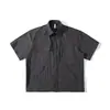 Nueva Camisa de Trabajo de Verano Retro Japonesa con Múltiples Bolsillos, Corte Holgado, Chaqueta Versátil Casual Unisex para Hombres