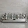 Juego de tarros para condimentos de acero inoxidable 304 de calidad alemana, juego de tres piezas de botella para condimentos de cocina casera y salero
