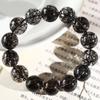 Pulsera de Cristal de Cabello de Ángel Negro Natural Brasileño para Hombres y Mujeres Pulsera de Cristal Negro con Cabello de Ángel Pulsera de Cristal de Titanio Pulsera de Cabello Fina y Brillante Joyería para Parejas