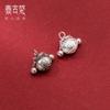 Plata S925 moneda antigua hueca bolsa de la suerte colgante campana de bolsillo accesorios hechos a mano colgante para pulsera diy S0048