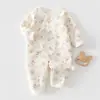 Ropa de una pieza para recién nacidos, Ropa acolchada para bebé de primavera y otoño, Ropa de mariposa para bebé niño y niña, Ropa de algodón puro para salir del recién nacido