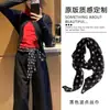 Bufanda de Seda Estampada de Lunares Marrones Accesorio Versátil de Alta Calidad Atar Alrededor del Cuello para Mujer Nuevo Estilo 2026 Cinta para el Cabello Goma para el Cabello Bufanda Larga en Tira