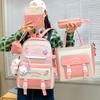 Mochila Escolar de Nylon de Alta Gama Resistente al Desgaste para Niñas de Primaria, Mochila de Gran Capacidad, Mochila de Estilo Nuevo, Juego de Cinco Piezas al por Mayor