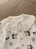 Cárdigan de Punto para Niña 100% Algodón Puro Bordado Pesado Suéter para Bebé Estilo Otoño/Invierno Dulce Cárdigan para Niñas