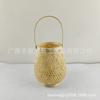 Lanterna de Bambu com Alça, Lanterna de Bambu Tecido, Abajur, Lanterna para Vela, Artesanato de Bambu, Lanterna Feita à Mão