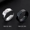 Anillos de pareja de acero de titanio con grabado láser, anillos simples de borde biselado para hombres, joyería con acabado espejo, anillos a juego para mujeres, anillos de acero de titanio