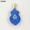 Wt-P2058 Venda Quente Forma Geométrica Pedra Glitter Cor Lápis Lazúli Zircônia Colorida Pedra Incrustada Acessórios de Pingente