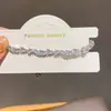 Pulseira Pingente Flor de Madrepérola com Zircônia Francesa para Mulheres, Luxo Leve, Pulseira de Alta Qualidade, Exquisita, Moderna e Versátil Joia de Mão Atacado