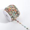 Jinyiyuan Cadena de acero inoxidable Daisy 18K chapado en oro pulsera tobillera cadena diy crisantemo ocho pétalos gota de aceite