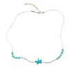 Collar de Clavícula con Cuentas Estilo Playa Océano Europeo y Americano Estrella de Mar Personalidad de Nicho Versátil Temperamento Sentido de Alta Gama