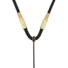 Corda de Pingente Trançada Grossa Feita à Mão Corda de Colar Masculina Pingente com Corda Ajustável para Pingente Amuletos Thangka Buda