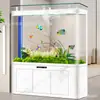 Acuario de Filtro Inferior de Una Pieza Modelo Nuevo 2026 para Sala de Estar, Tamaño Mediano a Grande, Acuario Ecológico para Peces Dorados sin Cambio de Agua, Acuario de Pared