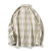 2024 Nueva Camisa de Manga Larga a Cuadros para Hombre Estilo Japonés Casual Holgada Moderna Camisa Juvenil Top para Hombre