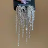 Pendientes de Borla de Fuegos Artificiales Súper Brillantes con Incrustaciones de Diamantes de Aguja de Plata, de Moda y Elegantes, Pendientes de Botón, Pendientes Largos, Lujo Ligero, Pendientes de Gama Alta para Mujer