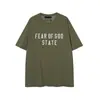FOG STATE ESSENTIALS Marca de Nicho de Moda Verano Americano Algodón Holgado Camiseta de Manga Corta para Hombre Pareja