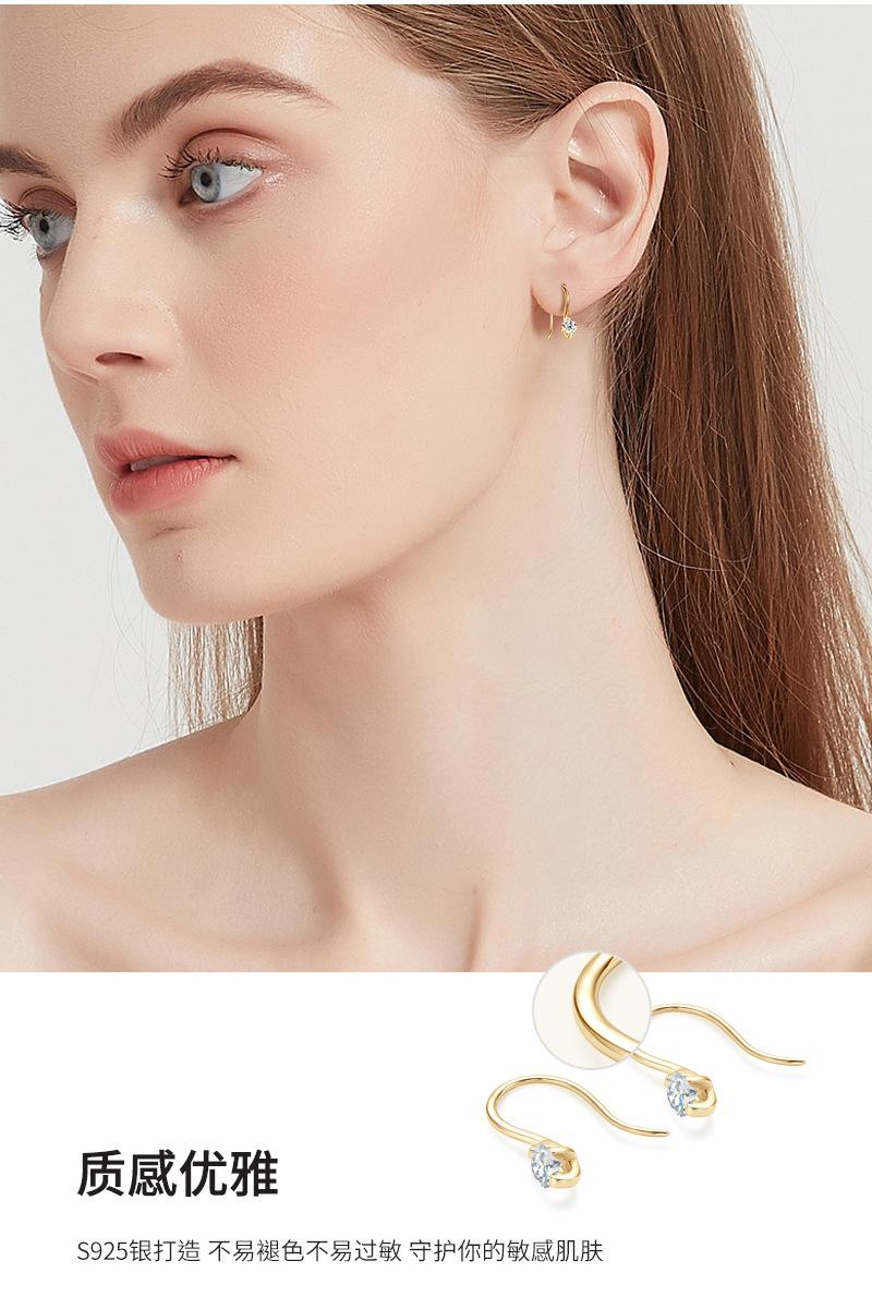 牛头莫桑钻石耳钩耳挂