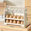 Caixa de Armazenamento de Ovos Flip Automático Prateleira de Armazenamento na Porta Lateral da Geladeira Bandeja Especial para Ovos de Cozinha Artefato de Armazenamento Armazenamento de Ovos de Pato