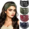 Diadema deportiva elástica ancha con estampado de leopardo, superventas transfronterizo, estampado de cachemira, color liso, diadema cruzada ajustada a la cintura fábrica