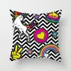 Suministro directo de fábrica funda de almohada creativa cuadrada de dibujos animados de unicornio linda funda para cojín de respaldo de sala de estar dormitorio del hogar
