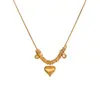 Moda Europea y Americana Transfronteriza Colgante de Corazón Escarchado Cepillado Collar de Acero Inoxidable Cadena para Clavícula Collar de Lujo Elegante Accesible