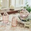 Vaso pequeno vidro transparente pequeno calibre decoração de mesa pequeno fresco arte moderno criativo relevo mini enfeites