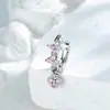 Flores do Riacho Nebuloso: Estilo Luxo Minimalista Flor Pequena de Quatro Pontos Inlay de Cobre Zircônia Alfinete Reto Argola Brinco Henson Joias para Piercing