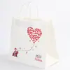 Bolsa de tote de papel kraft más vendida transfronteriza para empaque de regalos, bolsa de empaque para repostería y postres, bolsa de papel para llevar bebidas de té de leche